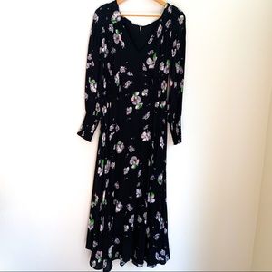 Free People Long Black Flower Dress